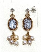 Orecchini Silvia Kelly Donna Cameo in Oro Perla OR500/21AX-35846 - OR500/21AX-35846